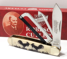 Robeson Gamecock Rooster White Bone Folding Knife w/ Saw Hoof Pick Camping Tool picture