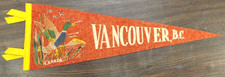 VINTAGE 1960s VANCOUVER B.C. CANADA PENNANT BANNER 19