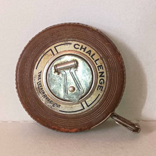 Lufkin Challenge Vintage Original Steel Retractable Tape Measure Brown Case picture
