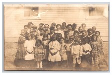 RPPC ~ Black African American integrated class portrait Kindergarten 1 grade picture