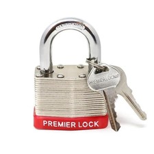 2 In. Nickel Plated Laminated Steel Keyed Padlock with Vinyl Bumper and 2 Keys picture