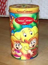 Santa Edwiges Animal Cookie Tin Coin Slot Piggy Bank Bright Cheerful Happy Kids picture