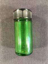 Vintage Small Green Glass Pill Bottle picture