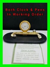 Unique Vintage Golfing Desk Pen and Clock Set In Working Condition Fresh Battery picture