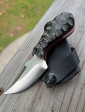 Joe Haucks Edge Custom Tactical EDC Knife Upswept Convex Micarta Red Liners picture