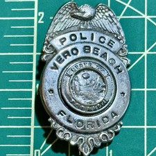 Vintage Vero Beach Florida Police Badge Obsolete FL Law Enforcement Mid Century picture