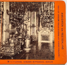 Königl Schloss Rittersaal Berlin Interior Germany, Vintage Stereoview Card picture