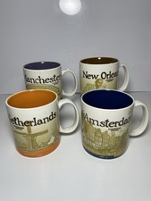 Starbucks 2013 Lot Of 4 Mugs Manchester, Netherlands, Amsterdam. New Orleans picture