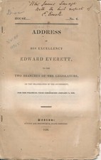Edward Everett Signs a Copy of His Speech Upon Becoming Massachusetts Governor picture