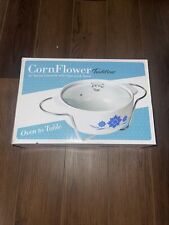 Cornflower Traditions Cornflower Casserole Baking Dish 10” Round With Lid/stand picture