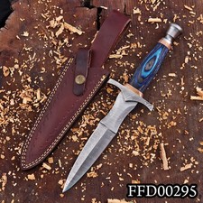 SHARD™ Custom Hand Forged Damascus Steel Survival Dagger Hunting Knife W/Sheath picture