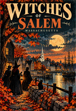 Witches of Salem Massachusetts Vintage Halloween Witch Travel Art Poster 13x19 picture