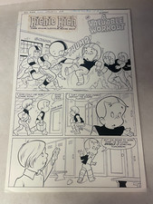 RICHIE RICH #26 ORIGINAL comic ART Money WorldFOOTBALL  SPLASH TITLE PG 1976 picture