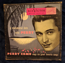 Vtg 1949 A Sentimental Date with Perry Como RCA Victor WP 187 3 Record 45 Boxed picture