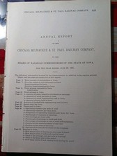 1891 Iowa Annual Train Report CHICAGO MILWAUKEE & ST PAUL RAILWAY ~ 30 Pages  picture