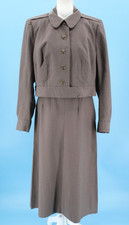 VTG Women's 50s 2 Pc Taupe Korean War WAC Wool Uniform Sz M 1950s Jacket & Skirt picture