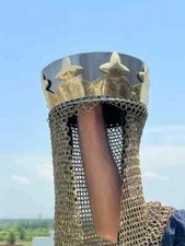 Monty Python King Arthur Helmet Medieval Knight Armor with Chainmail and Crown picture