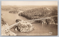 Postcard Deception Pass Bridge Whidbey Island Washington Aerial View RPPC picture