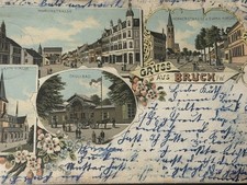 1900 Gruss aus Bruch Westfalen Germany Postcard Litho Grullbad Marienstrasse picture