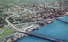 Airview Ohio River Bridges Louisville KY Postcard Posted 1974 Interstate Express picture