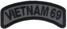 Vietnam 1969 Gray on Black 3.5 inch Patch IV2420 F4D19W picture