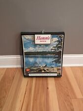 Vintage Hamm’s Beer Plastic Sign Land Blue Skies Water Eddy Some Damage Rare picture