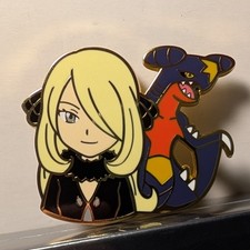 Pokemon Champion Cynthia And Garchomp Collectible Enamel Pin Lapel Badge picture