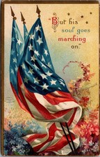 1909 Ellen Clapsaddle Patriotic American Flags Postcard 