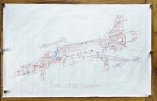 Vtg 1982 Northrop F-20 Tigershark Jet Poster Factory Trade Show Promo 24x38 picture