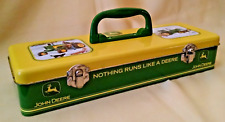 JOHN DEERE TRACTOR TIN TOOLBOX WINTER SNOW RAYMOND CROUSE NOTHING RUNS LIKE A. picture
