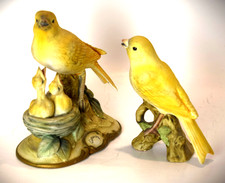 Vintage Lefton Bied Figurines Lot KW3505 Waxwing Nest Chicks KW1251 Japan picture