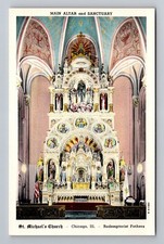 Chicago IL-Illinois, St. Michael's Church Altar, Vintage Postcard picture