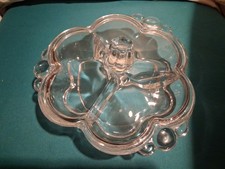 Duncan & Miller Canterbury Tri-Section Divided Candy,Relish Dish, Jewelry Apx7.5 picture