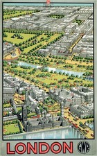 ✨ London Aerial View Poster by Ernest Coffin - Vintage Style 24x36” ✨ picture