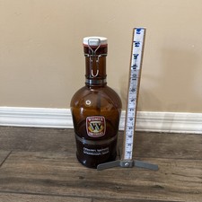 WIDMER BROTHERS BREWING  2-Liter Brown Amber Glass w/Metal Handle Beer Growler picture