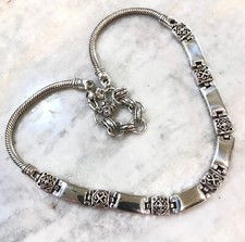 Brighton Celtic Hearts Necklace Silver Collar Choker Tribeca  Retired 16-19” picture