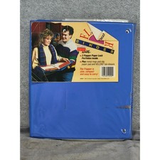 Vintage Mead Flapper Binder Blue 3-Ring Portfolio with TMNT NBA NFL Cards picture