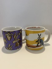 Vintage Looney Tunes Wile E Coyote Road Runner Mugs Applause 1988 1994 Lot 2 picture