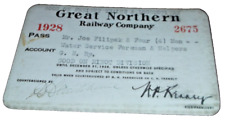1928 GREAT NORTHERN RAILWAY EMPLOYEE PASS #2675 picture