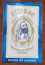 Rare Zig Zag Tin Sign White & Blue Never Hung picture