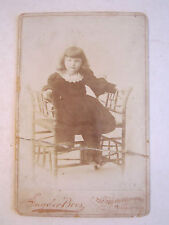 VINTAGE CABINET PHOTO - 1800'S- GIRL PHOTO - SYNDER BROS PHOTOGRAPHER -TUB MM picture