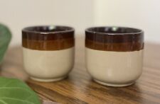 Two Brown Tan Ceramic Mini Teacups picture