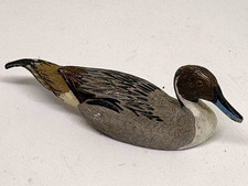 Vtg Bill Callahan Fine Pewter Hand-Painted Northern Pintail Drake Mini Decoy picture