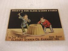 Antique Elkhart Starch CO Muzzy's Sun Gloss & Corn Starch Indiana Trade Card picture
