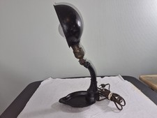 Authentic 1920's-1940's Cast Iron Tray/Neck/Shade Desktop Lamp picture