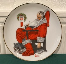 Vintage Norman Rockwell The Day After Christmas  Collector Plate Santa Tired picture