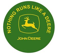 John Deere Tractor Logo type w/ name Monogram die-cut Round MAGNET  picture