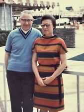 1Z Photograph Polaroid Cute Older Couple Handsome Man Pretty Woman  picture