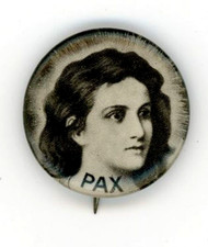 1914 PAX Photo Drama of Creation Jehovah Watchtower Celluloid Pinback Button Pin picture