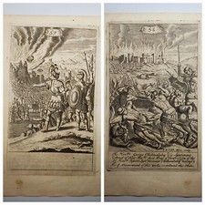 1703 Blome Bible Engraving Jericho Fall of Ai Van Hove Joshua 57 58 Antique Ark picture